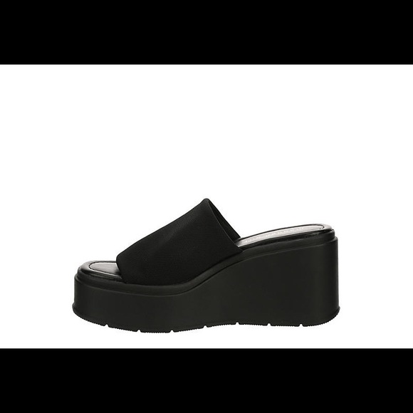 Madden Girl Shoes Steve Madden Black Platform Slip On Wedge Sandals
